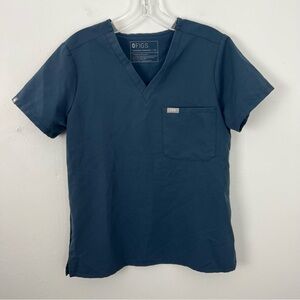 Figs Technical Collection Blue Short Sleeve Scrub Top